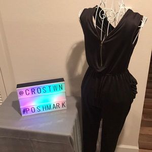 Black Zipper Jumpsuit